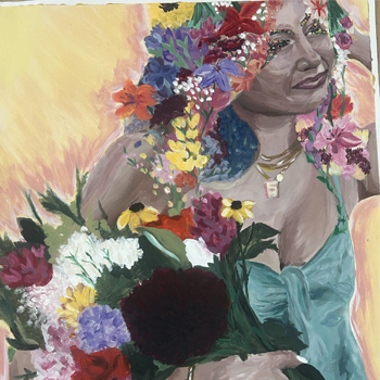 Floral Portrait Painting